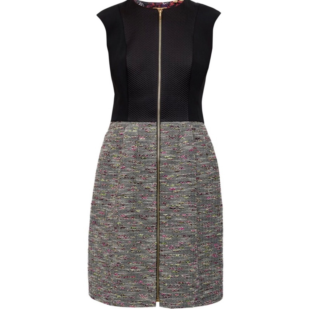 Ted Baker London Kyokod Boucle Zip Front Dress - Picture 4 of 11